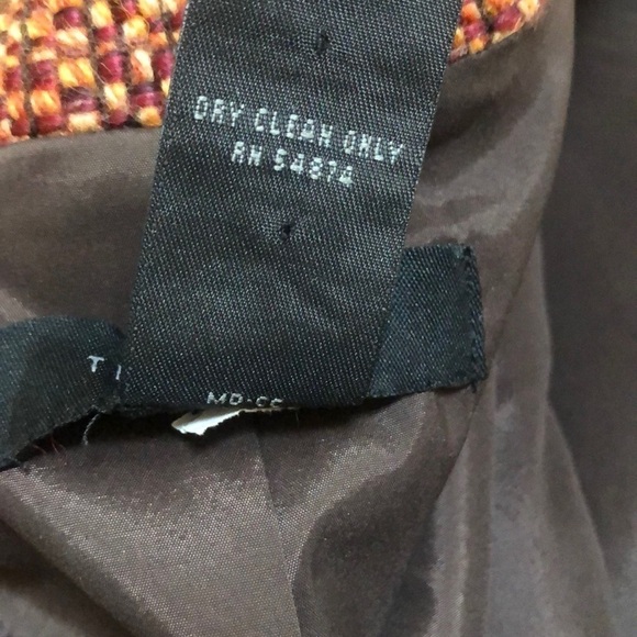 The Limited Cinnamon Wool Tweed Blend Jacket Faux Suede Trim & Mandarin Collar M - Picture 14 of 14